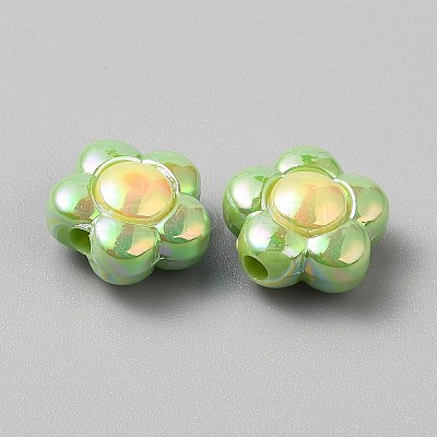 Plating Acrylic Beads MACR-WH0007-128F-1