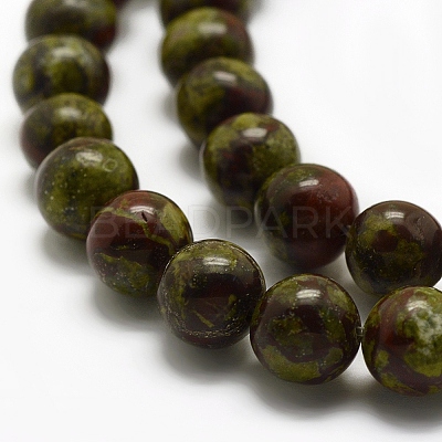 Natural Dragon Blood Beads Strands G-G735-34-6mm-1
