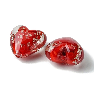 Luminous Handmade Gold Sand Lampwork Beads FOIL-B001-03C-1