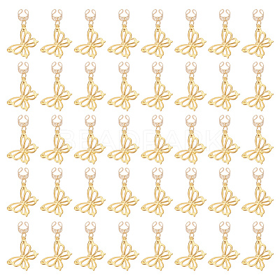 Alloy Hollow Braiding Hair Pendants Decoration Clips OHAR-AB00013-1