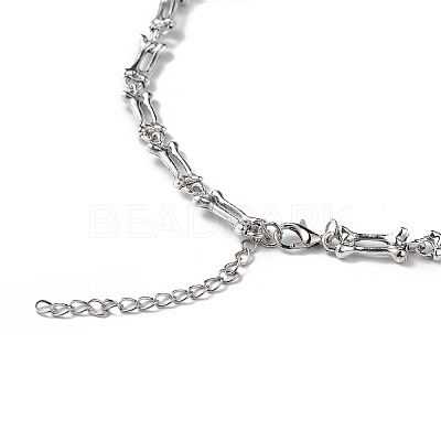 Alloy Skull Bib Necklace LS-NJEW-L175-01AS-1