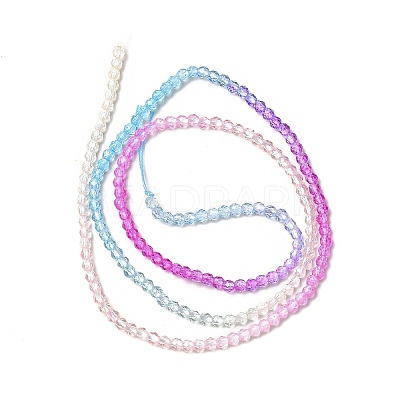 Transparent Gradient Color Glass Beads Strands LS-GLAA-H021-01A-19-1