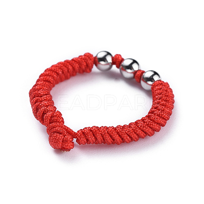 Nylon Cord Braided Rings RJEW-JR00257-1