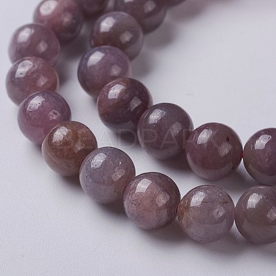 Natural Gemstone Ruby Round Beads Strands G-O017-8mm-06-1
