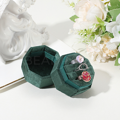 Velvet Cover Plastic Couple Ring Box VBOX-WH20003-001H-1
