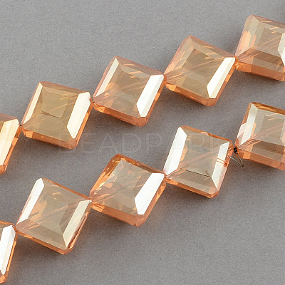 Transparent Electroplate Faceted Glass Beads Strands EGLA-S088-04-1