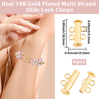 6Pcs Brass Slide Lock Clasps KK-BBC0027-58A-1