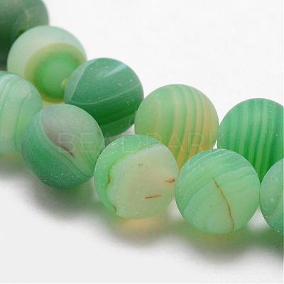 Natural Striped Agate/Banded Agate Bead Strands G-K166-12-6mm-1