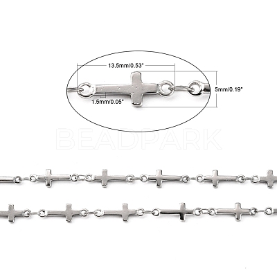 Tarnish Resistant 3.28 Feet 304 Stainless Steel Link Chains X-CHS-K001-68-1