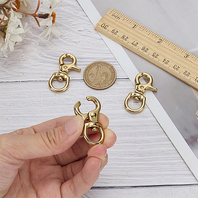 Brass Swivel Snap Hook Clasps FIND-WH0817-108G-1