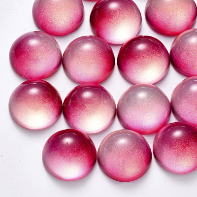 Transparent Spray Painted Glass Cabochons GLAA-S190-013C-G02-1