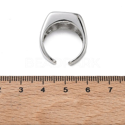 Brass Micro Pave Cubic Zirconia Cuff Open Rings for Women RJEW-L343-06P-1