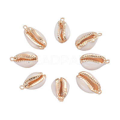 Electroplate Cowrie Shell Links connectors SHEL-CJ0001-01-1