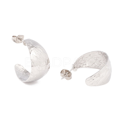 Non-Tarnish 304 Stainless Steel Chunky C-shape Stud Earrings EJEW-P198-13P-1