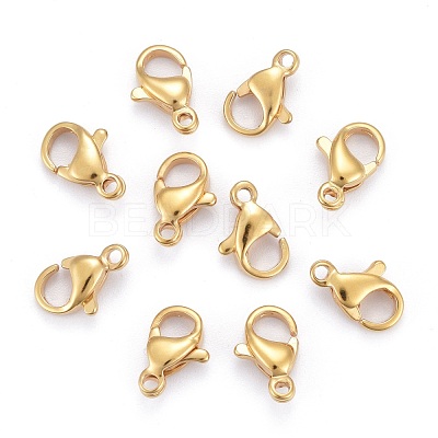 304 Stainless Steel Lobster Claw Clasps X-STAS-H352-01C-G-1