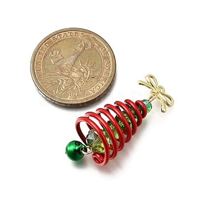 Christmas Electroplate Glass Pendants PALLOY-JF04364-03-1