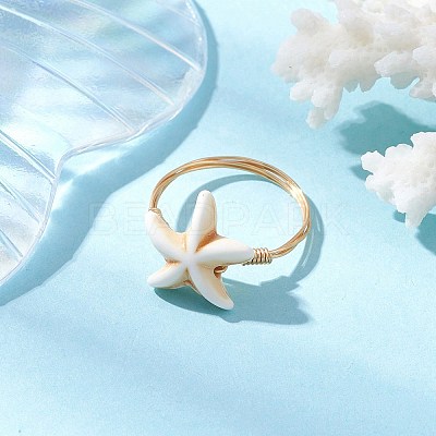 Synthetic Turquoise Finger Rings RJEW-JR00878-02-1