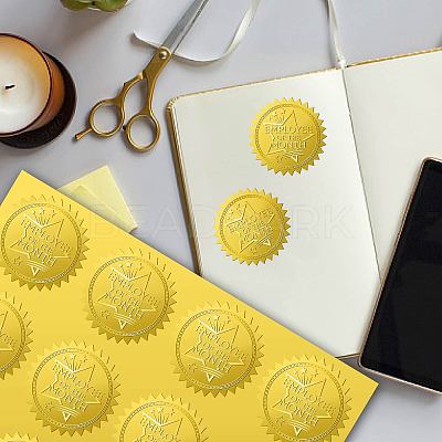 34 Sheets Self Adhesive Gold Foil Embossed Stickers DIY-WH0509-072-1