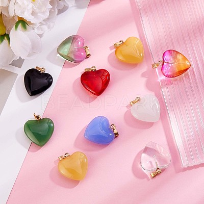 27Pcs 9 Colors Glass Pendants JX244A-1