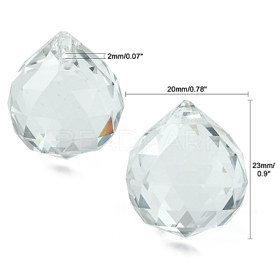 Clear Faceted Ball-Shaped Glass Pendants X-GR20X23MMY-1-1