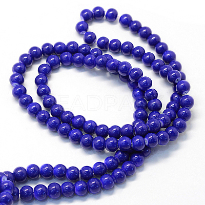 Baking Paint Glass Round Bead Strands X-DGLA-Q020-8mm-35-1