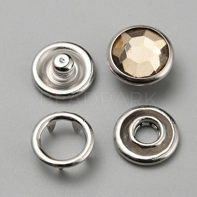 4Pcs Brass & Resin Snap Button BUTT-WH0028-79B-1