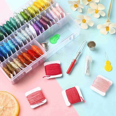 50 Colors Polyester Embroidery Threads Kits DIY-YW0002-05-1