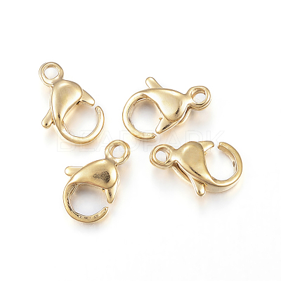 Ion Plating(IP) 304 Stainless Steel Lobster Claw Clasps X-STAS-H353-A-02G-1