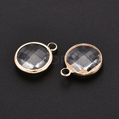 Brass Glass Pendants GLAA-T027-07-1