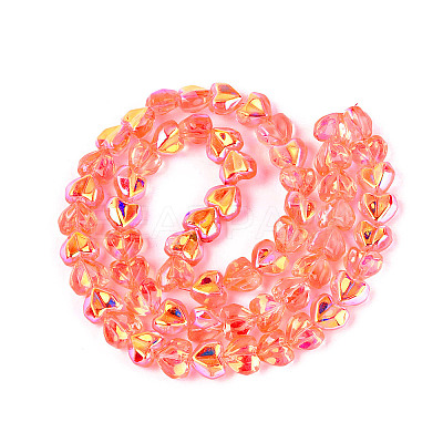 Electroplate Transparent Glass Beads Strands EGLA-N056-01A-09-1