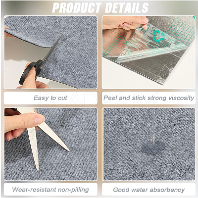 12Pcs Square Self-adhesion Polyester Carpet Tape DIY-CN0003-45D-1