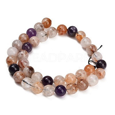 Natural Black Gold Rutilated Quartz Beads Strands GG-CBAC678-A02-10mm-1