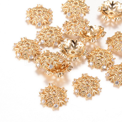 Brass Fancy Bead Caps KK-R037-88KC-1