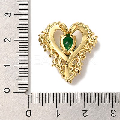 Rack Plating Brass Micro Pave Cubic Zirconia Pendants KK-U027-10G-1