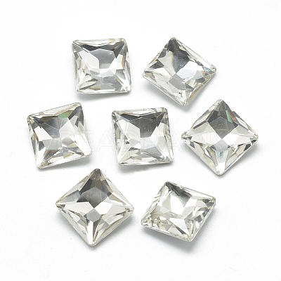 Pointed Back Glass Rhinestone Cabochons RGLA-T027-10x10mm-01-1