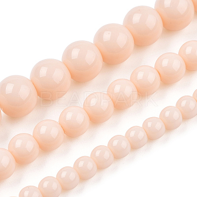 Opaque Solid Color Glass Beads Strands GLAA-T032-P4mm-09-1