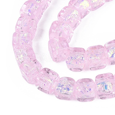 Handmade Foil Glass Beads Strands FOIL-Q002-04K-1