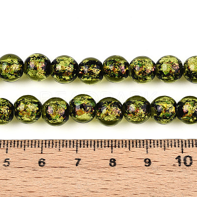 Handmade Foil Glass Beads Strands FOIL-N029-05D-1