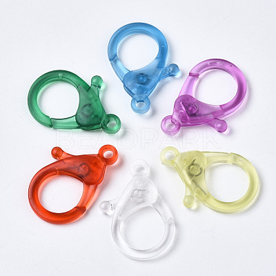 Transparent Acrylic Lobster Claw Clasps TACR-T023-01C-1