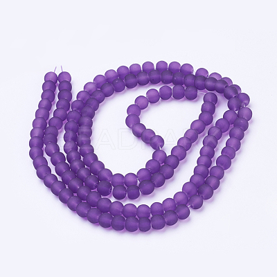 Baking Paint Transparent Glass Bead Strands GLAA-S031-6mm-36-1