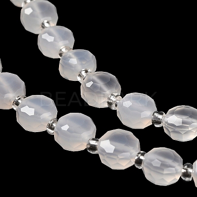 Natural White Agate Beads Strands G-B153-B02-1
