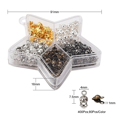 350~400Pcs 5 Colors Iron Bead Tips IFIN-YW0001-33-1