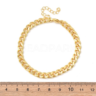 Brass Cuban Link Chain Bracelets for Women BJEW-C140-10G-1