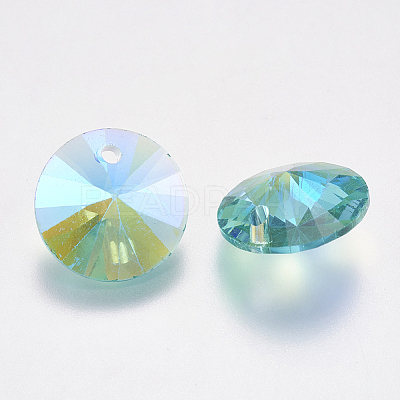 Faceted Glass Rhinestone Charms X-RGLA-F049-6mm-202PS-1