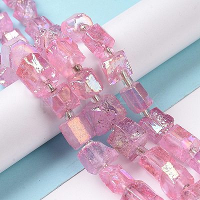 Electroplated Natural Quartz Beads Strands G-G767-02-09-1