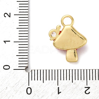 Brass Micro Pave Clear Cubic Zirconia Enamel Pendants KK-I276-26G-02-1