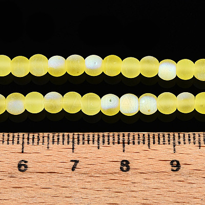 Frosted Transparent Glass Beads Strands GLAA-T032-T4mm-MBB12-1