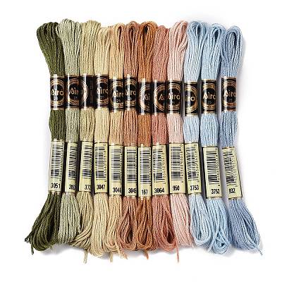 12 Skeins 12 Colors 6-Ply Polyester Embroidery Floss OCOR-M009-01B-16-1