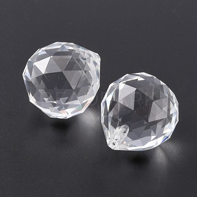 Faceted Round Glass Pendants GLAA-O008-F04-1