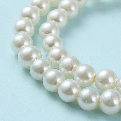 Baking Paint Pearlized Glass Pearl Round Bead Strands X-HY-Q330-8mm-02-1